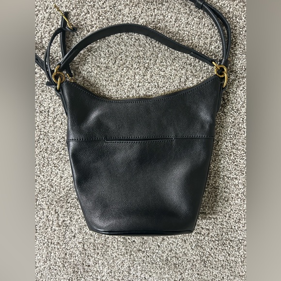 Black Fossil Leather Bucket Bag - Picture 4 of 6